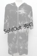 Deorart / タイダイフード付き半袖パーカー  黒 S-26-03-02-012-PU-TO-HR-ZS