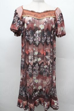 画像1: Ozz oneste / 花プリントメッシュワンピース  茶 S-26-03-02-013-OO-OP-HR-ZS