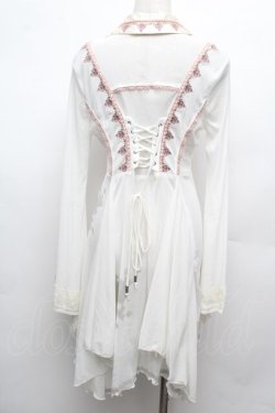 画像2: Ozz oneste / タッセルチャイナシースルーロングカーディガン  白Ｘピンク S-26-03-02-019-OO-TO-SA-ZS