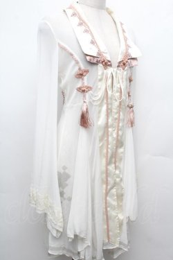 画像3: Ozz oneste / タッセルチャイナシースルーロングカーディガン  白Ｘピンク S-26-03-02-019-OO-TO-SA-ZS