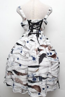 画像2: ALICE and the PIRATES / Wolf the ripper柄ジャンパースカート  白 S-26-03-02-020-PA-OP-SA-ZS