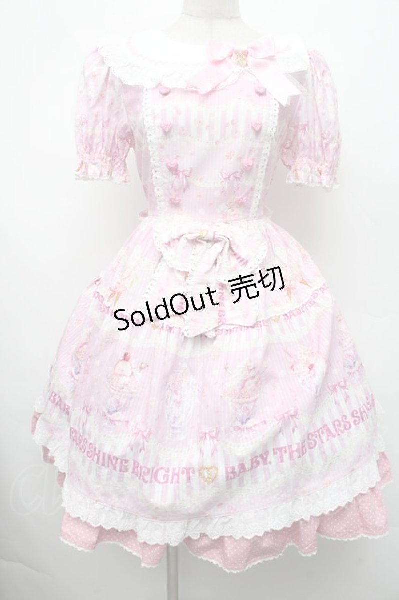 画像1: BABY,THE STARS SHINE BRIGHT / Sweetheart Parfaiteria柄ワンピース  ピンク S-26-03-02-027-BA-OP-AS-ZS (1)