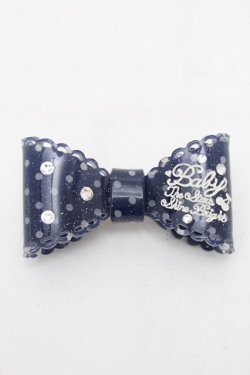 画像1: BABY,THE STARS SHINE BRIGHT / チェリードットリボンバレッタ  紺 S-26-03-04-004-BA-AC-AS-ZS