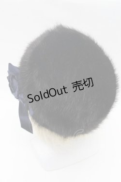 画像3: Moi-meme-Moitie / コサージュ付きファーハット  黒 S-26-03-04-039-MO-AC-HR-ZS