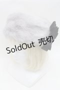 Moi-meme-Moitie / コサージュ付きファーハット  グレー S-26-03-04-040-MO-AC-HR-ZS