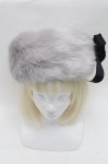 画像2: Moi-meme-Moitie / コサージュ付きファーハット  グレー S-26-03-04-040-MO-AC-HR-ZS (2)