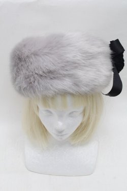 画像2: Moi-meme-Moitie / コサージュ付きファーハット  グレー S-26-03-04-040-MO-AC-HR-ZS