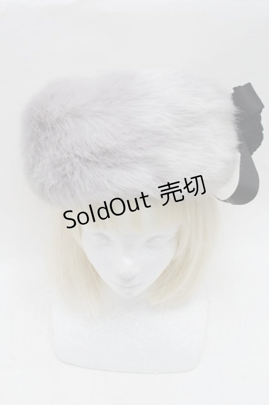 画像2: Moi-meme-Moitie / コサージュ付きファーハット  グレー S-26-03-04-040-MO-AC-HR-ZS (2)