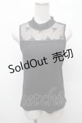 m petit by misako / NINA'S パット付きレースタンクトップ  黒 S-26-03-04-042-LO-TO-HR-ZS