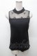 画像1: m petit by misako / NINA'S パット付きレースタンクトップ  黒 S-26-03-04-042-LO-TO-HR-ZS (1)