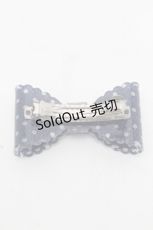 画像2: BABY,THE STARS SHINE BRIGHT / チェリードットリボンバレッタ  紺 S-26-03-04-004-BA-AC-AS-ZS (2)