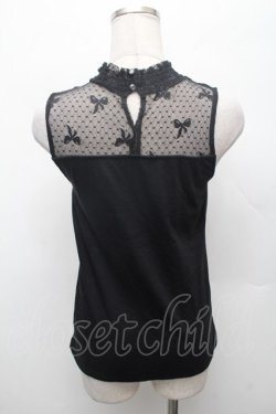 画像2: m petit by misako / NINA'S パット付きレースタンクトップ  黒 S-26-03-04-042-LO-TO-HR-ZS