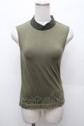 Jane Marple Dans Le Salon / スタンドカラーノースリーブトップス  カーキ S-26-03-04-043-JM-TO-AS-ZS