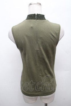 画像2: Jane Marple Dans Le Salon / スタンドカラーノースリーブトップス  カーキ S-26-03-04-043-JM-TO-AS-ZS