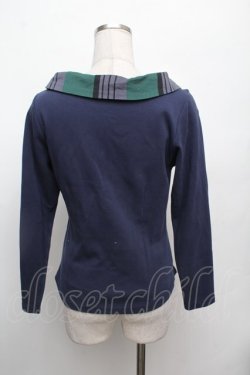 画像2: an another angelus / チェックタイ付きカットトップス F ネイビー S-26-03-04-051-CA-TO-TE-ZS