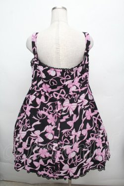画像2: Angelic Pretty / ラッピングリボンジャンパースカート  黒ｘピンク S-26-03-04-052-AP-OP-HR-ZS