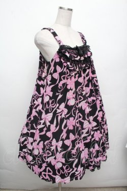 画像3: Angelic Pretty / ラッピングリボンジャンパースカート  黒ｘピンク S-26-03-04-052-AP-OP-HR-ZS