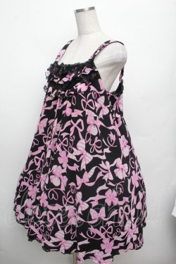 画像4: Angelic Pretty / ラッピングリボンジャンパースカート  黒ｘピンク S-26-03-04-052-AP-OP-HR-ZS