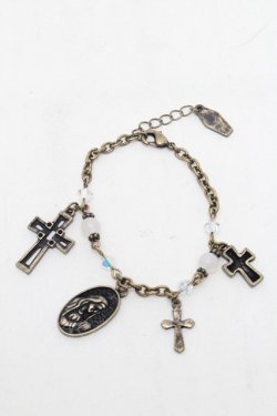 画像1: Moi-meme-Moitie / ホーリークロスブレスレット  アンティークゴールドｘ白 S-26-03-04-009-MO-AC-HR-ZS