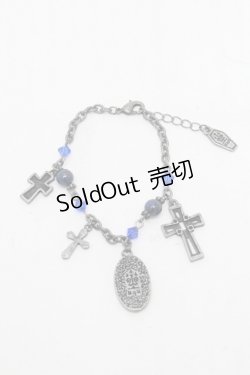 画像1: Moi-meme-Moitie / ホーリークロスブレスレット  シルバーｘ青 S-26-03-04-010-MO-AC-HR-ZS