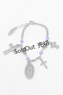 画像2: Moi-meme-Moitie / ホーリークロスブレスレット  シルバーｘ青 S-26-03-04-010-MO-AC-HR-ZS