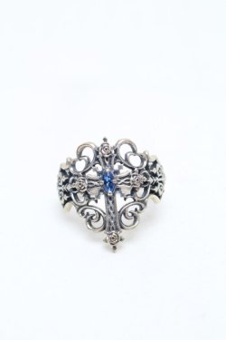 画像1: Moi-meme-Moitie / クロス燭台リング 11号 黒 S-26-03-04-013-MO-ZA-HR-ZS