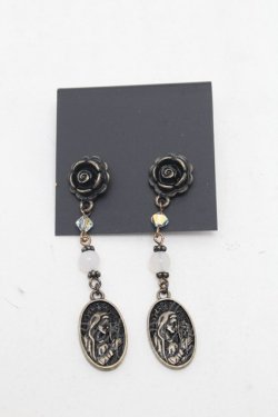 画像1: Moi-meme-Moitie / ホーリーローズピアス  アンティークゴールドｘ白 S-26-03-04-002-MO-AC-HR-ZS