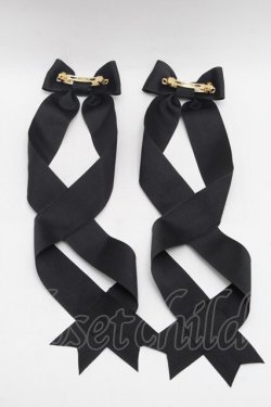画像2: LOTUS ribbon / ツインテールリボンバレッタ  黒 S-26-03-04-019-EL-ZA-AS-ZS