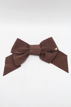 画像1: Shirley Temple / グログランリボンバレッタ  ブラウン S-26-03-04-020-ET-AC-HR-ZS