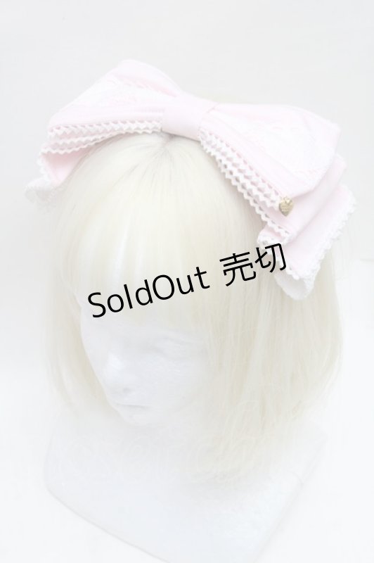 画像1: Angelic Pretty / Heartヒロインリボンヘッドドレス(無地)  ピンク S-26-03-04-028-AP-AC-AS-ZS (1)