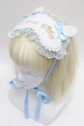 Angelic Pretty / Snow Bunnyアイマスクキャノティエ  白ｘサックス S-26-03-04-029-AP-AC-HR-ZS