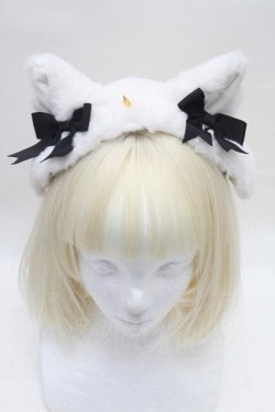 画像2: Angelic Pretty / Milk Catヘッドドレス  白ｘ黒 S-26-03-04-030-AP-AC-HR-ZS
