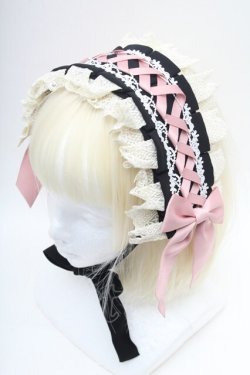 画像1: LOLITA / ヘッドドレス  黒ｘピンク S-26-03-04-035-LO-ZA-AS-ZS