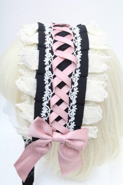 画像2: LOLITA / ヘッドドレス  黒ｘピンク S-26-03-04-035-LO-ZA-AS-ZS