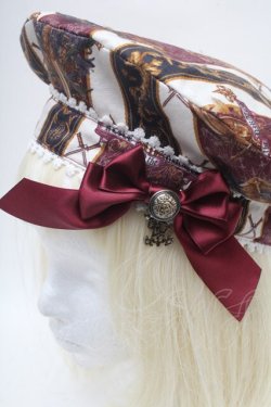 画像3: ALICE and the PIRATES / St.Lily Wolf〜狼騎士と百合の誓い〜柄ベレー帽  ワイン S-26-03-04-036-PA-AC-AS-ZS