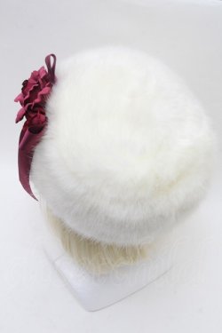 画像3: Moi-meme-Moitie / コサージュ付きファーハット  白 S-26-03-04-038-MO-AC-HR-ZS