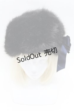 画像2: Moi-meme-Moitie / コサージュ付きファーハット  黒 S-26-03-04-039-MO-AC-HR-ZS