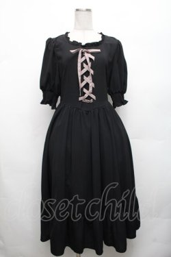 画像1: m petit by misako / AMレースアップワンピース M 黒 S-26-03-06-028-LO-OP-AS-ZS