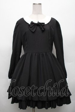 画像1: MARBLE / 衿付きバイカラーワンピース XL 黒ｘ白 S-26-03-06-034-GO-TO-HR-ZS