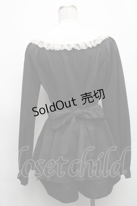 画像2: Secret Honey / フリルビッグカラーセットアップ  黒ｘ白 S-26-03-06-035-CA-BL-HR-ZS (2)