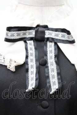 画像3: Secret Honey / フリルビッグカラーセットアップ  黒ｘ白 S-26-03-06-035-CA-BL-HR-ZS