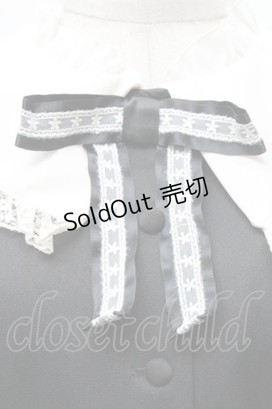 画像3: Secret Honey / フリルビッグカラーセットアップ  黒ｘ白 S-26-03-06-035-CA-BL-HR-ZS (3)