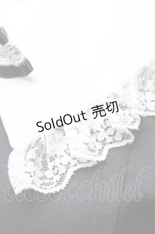 画像4: Secret Honey / フリルビッグカラーセットアップ  黒ｘ白 S-26-03-06-035-CA-BL-HR-ZS (4)