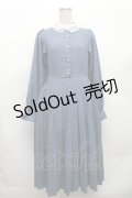 m petit by misako / AM*レースエリプリーツワンピース M ブルー S-26-03-06-038-LO-OP-AS-ZS