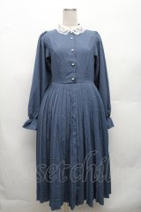 m petit by misako / AM*レースエリプリーツワンピース M ブルー S-26-03-06-038-LO-OP-AS-ZS