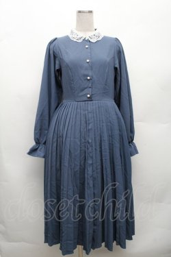 画像1: m petit by misako / AM*レースエリプリーツワンピース M ブルー S-26-03-06-038-LO-OP-AS-ZS