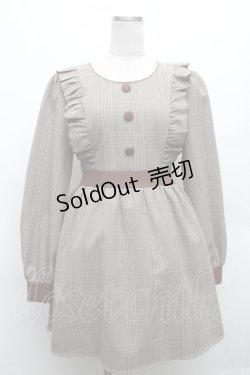 画像1: evelyn / ウエスト切替フリルワンピース  ブラウン S-26-03-06-044-LO-OP-HR-ZS