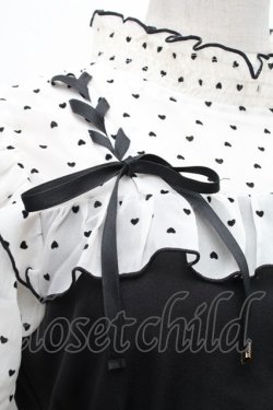 画像3: Rojita / ハートドットレースアップ半袖ワンピース  黒ｘオフ S-26-03-06-045-LO-OP-HR-ZS