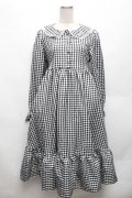FLC / 星名桜子/ギンガムチェックワンピース M 黒ｘ白 S-26-03-06-047-LO-OP-AS-ZS