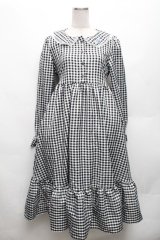 FLC / 星名桜子/ギンガムチェックワンピース M 黒ｘ白 S-26-03-06-047-LO-OP-AS-ZS
